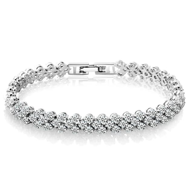 silver bracelet womens with stones