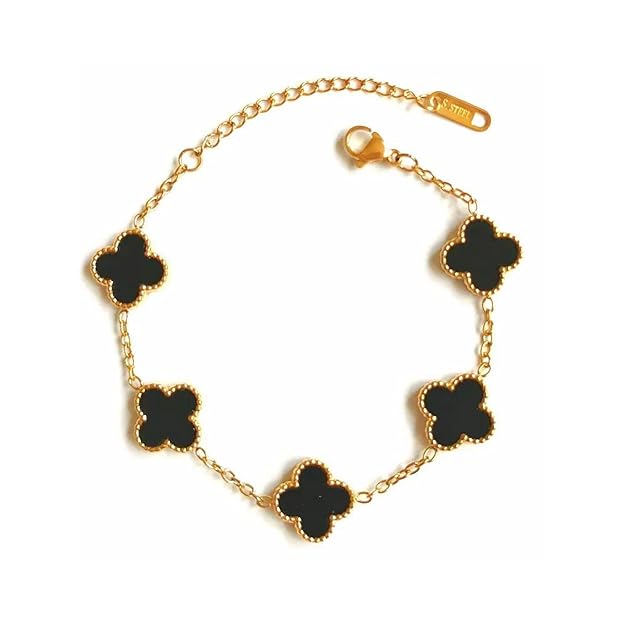 trendy clover black van cleef bracelet