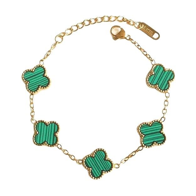 trendy clover vancleef bracelet green
