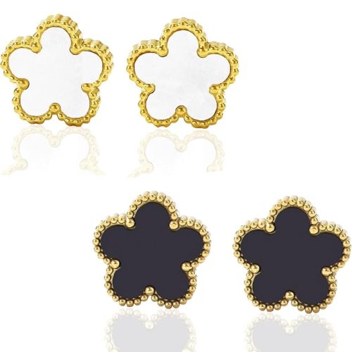 van cleef studs 18K gold plated 2 pairs of earrings