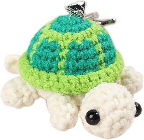 cute mini handmade turtle crochet pattern keychain