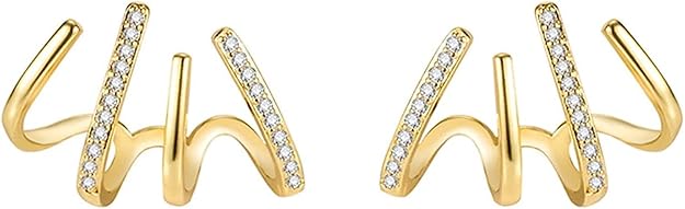 best 1 pair ear cuffs earrings trendy gold plated for women