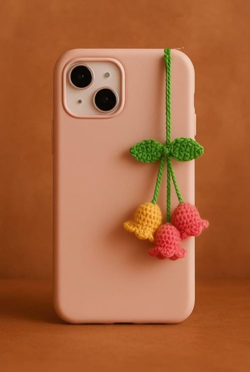 bell shaped flowers crochet bouquet bag charm