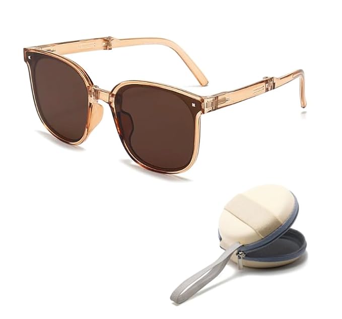 foldable sun glasses foldable with cover brown shade
