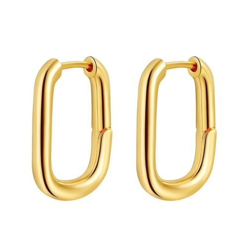 square gold huggie hoop earrings 14k plated chunky
