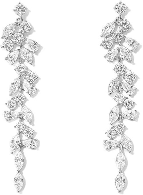 latest earrings design silver crystal tassel